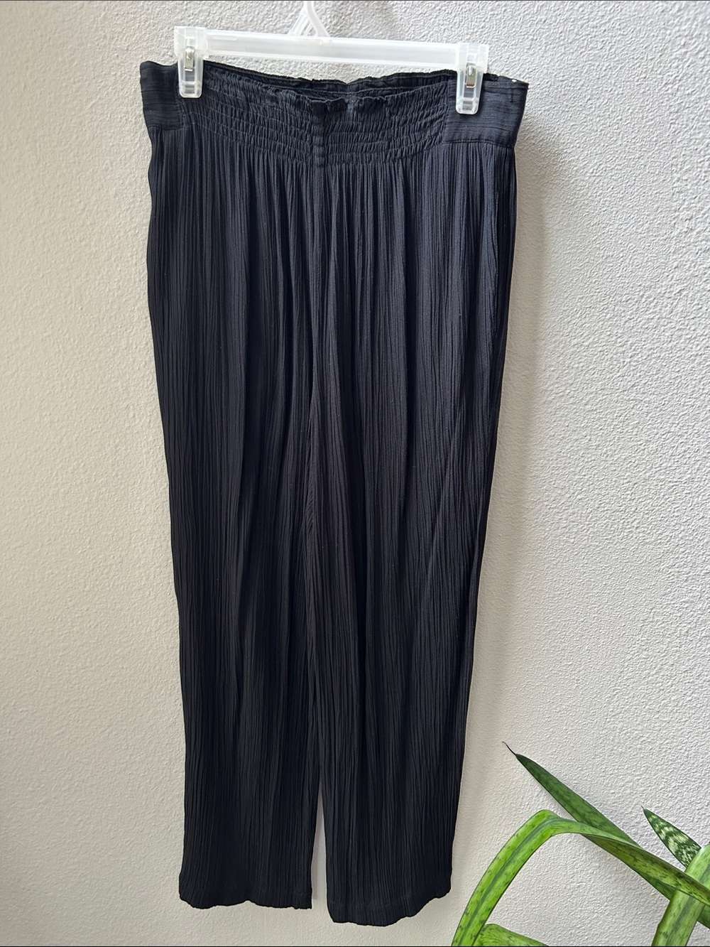 Carole Little Black Pleated Wide-Leg Pants S